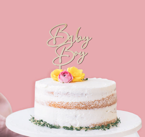 Baby Boy wooden Birthday cake topper - Birch and Tides