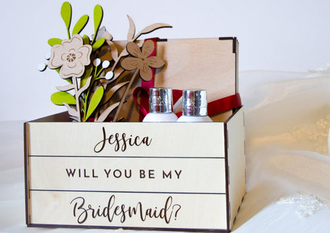 Bridesmaid wedding proposal crate - Birch and Tides