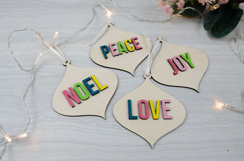 Bright Word christmas ornament set - Birch and Tides