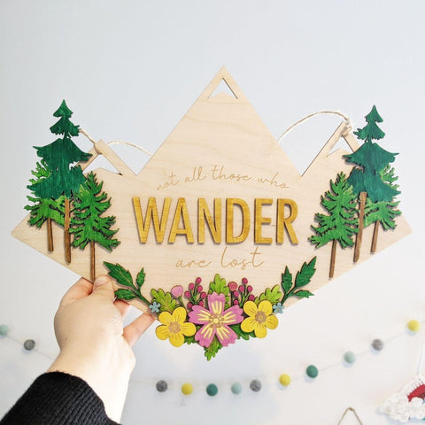 Not all who wander wooden wall sign - Birch and Tides