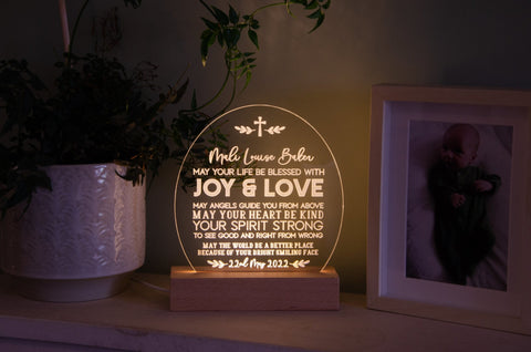 Personalised Dedication/ baptism light gift - Birch and Tides