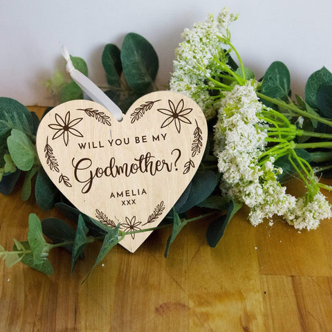 Will you be my Godmother gift heart - Birch and Tides