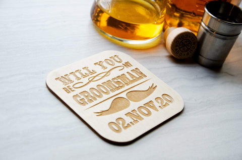 Will you be my groomsmen coaster - Birch and Tides