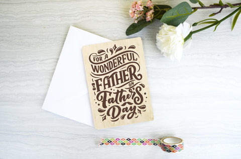 Wonderful Dad wooden greeting card - Birch and Tides