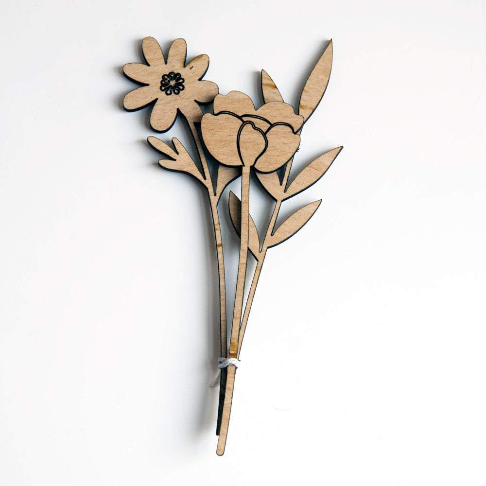 Wooden Flower bouquet gift set – Birch and Tides
