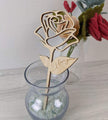 Wooden rose unique gift, I love you wooden flower