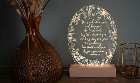 Modern christian gift Lord bless you led light design. 