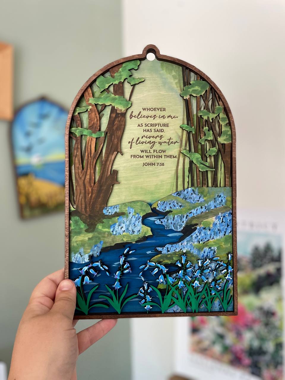 Rivers of Living Water – John 7:38 Wall Sign – Christian Scripture Décor | Birch & Tides