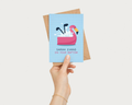Flamingo Baptism funny greeting Card
