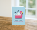 Flamingo Baptism funny greeting Card