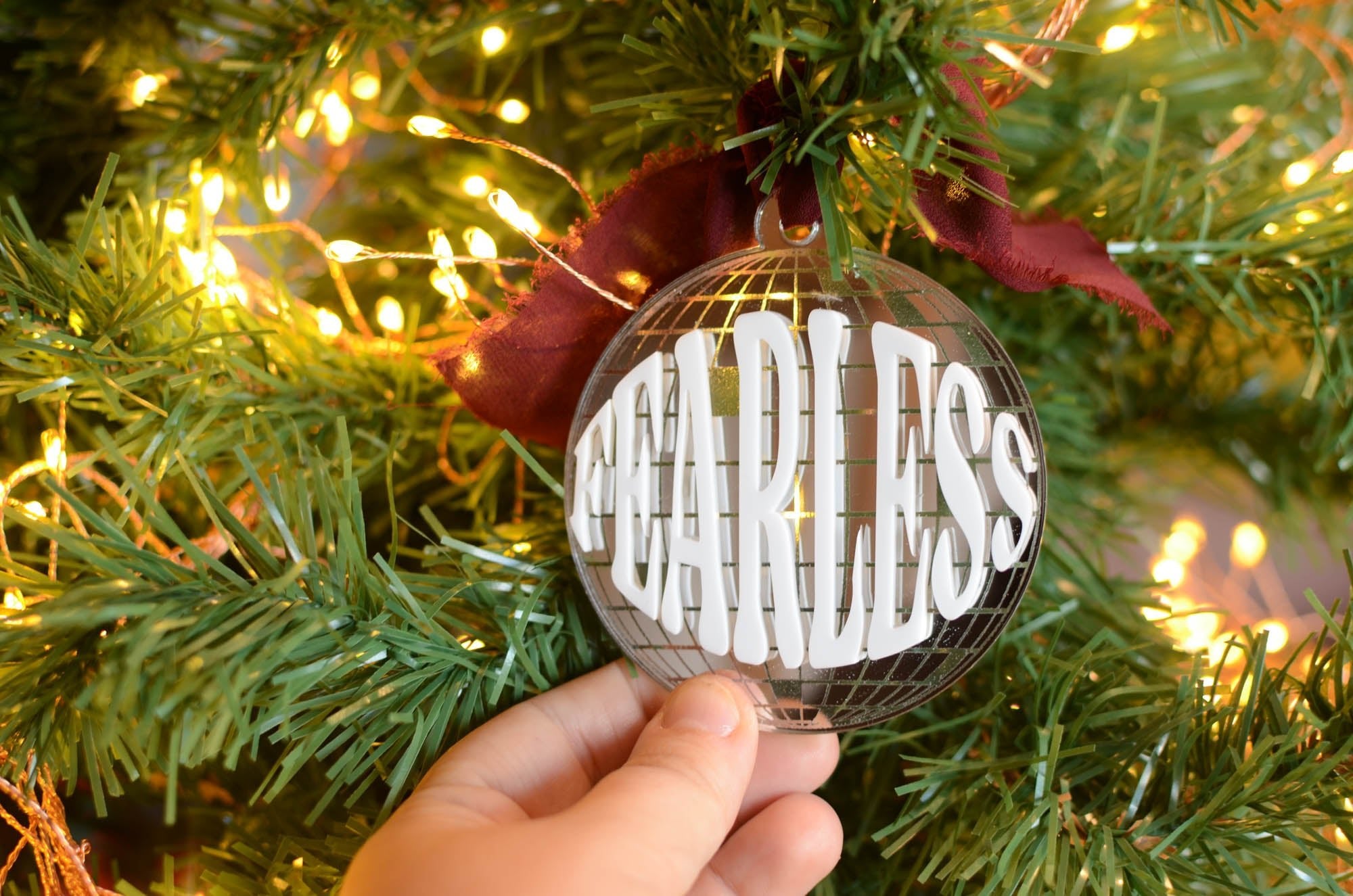 Fearless christmas ornament, Taylor swift inspired Christmas bauble, Fearless era ornament