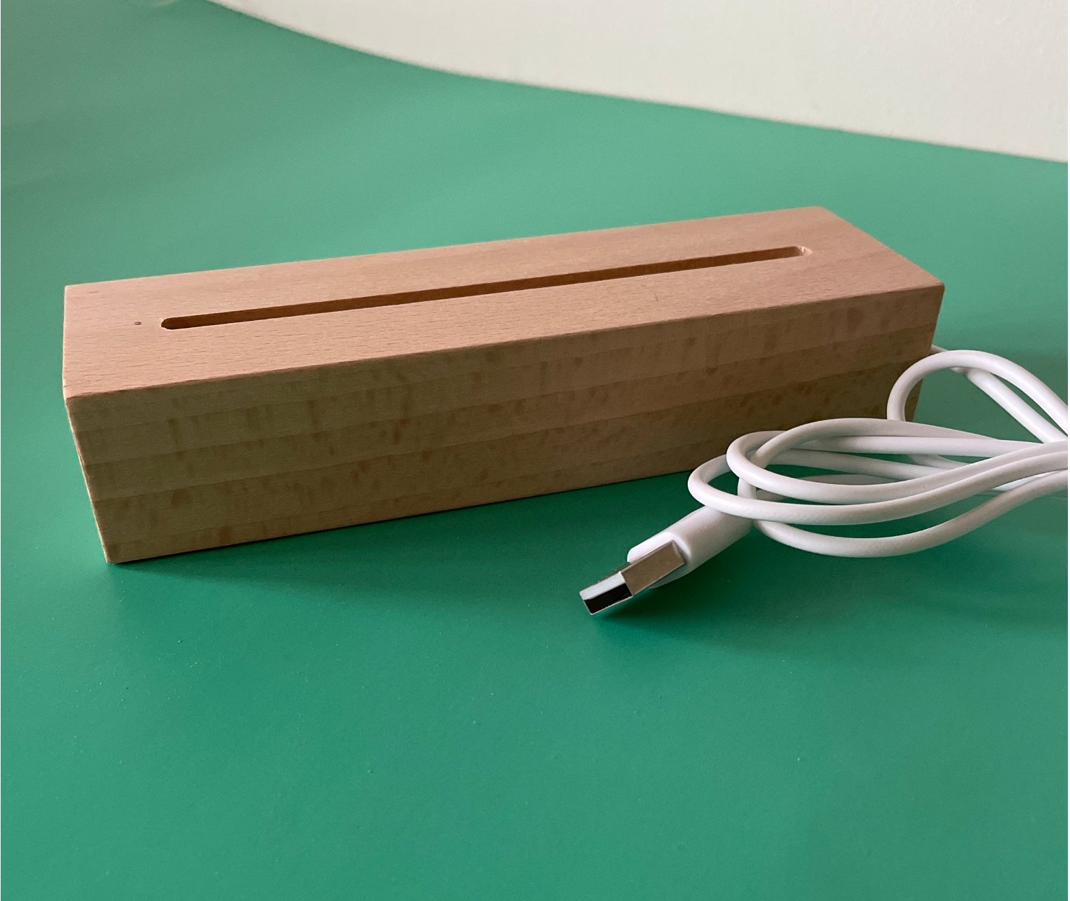 LED wooden Light Base -White