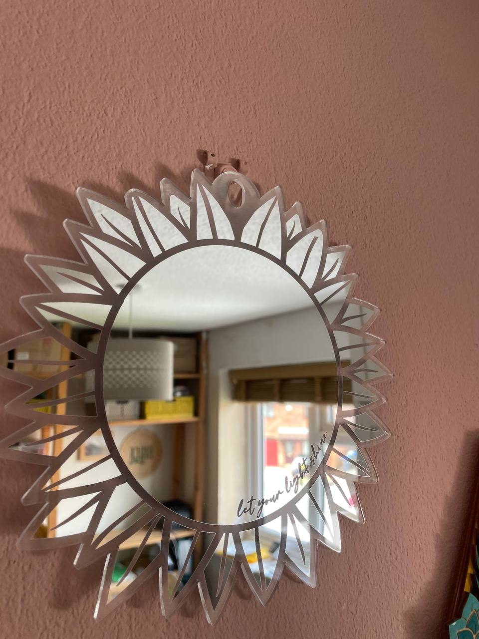 Let your light shine sunflower wall mirror
