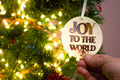 Mirrored Christmas Ornaments set of three. O Holy night, Joy to the world, Peace on Earth