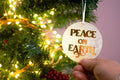 Mirrored Christmas Ornaments set of three. O Holy night, Joy to the world, Peace on Earth