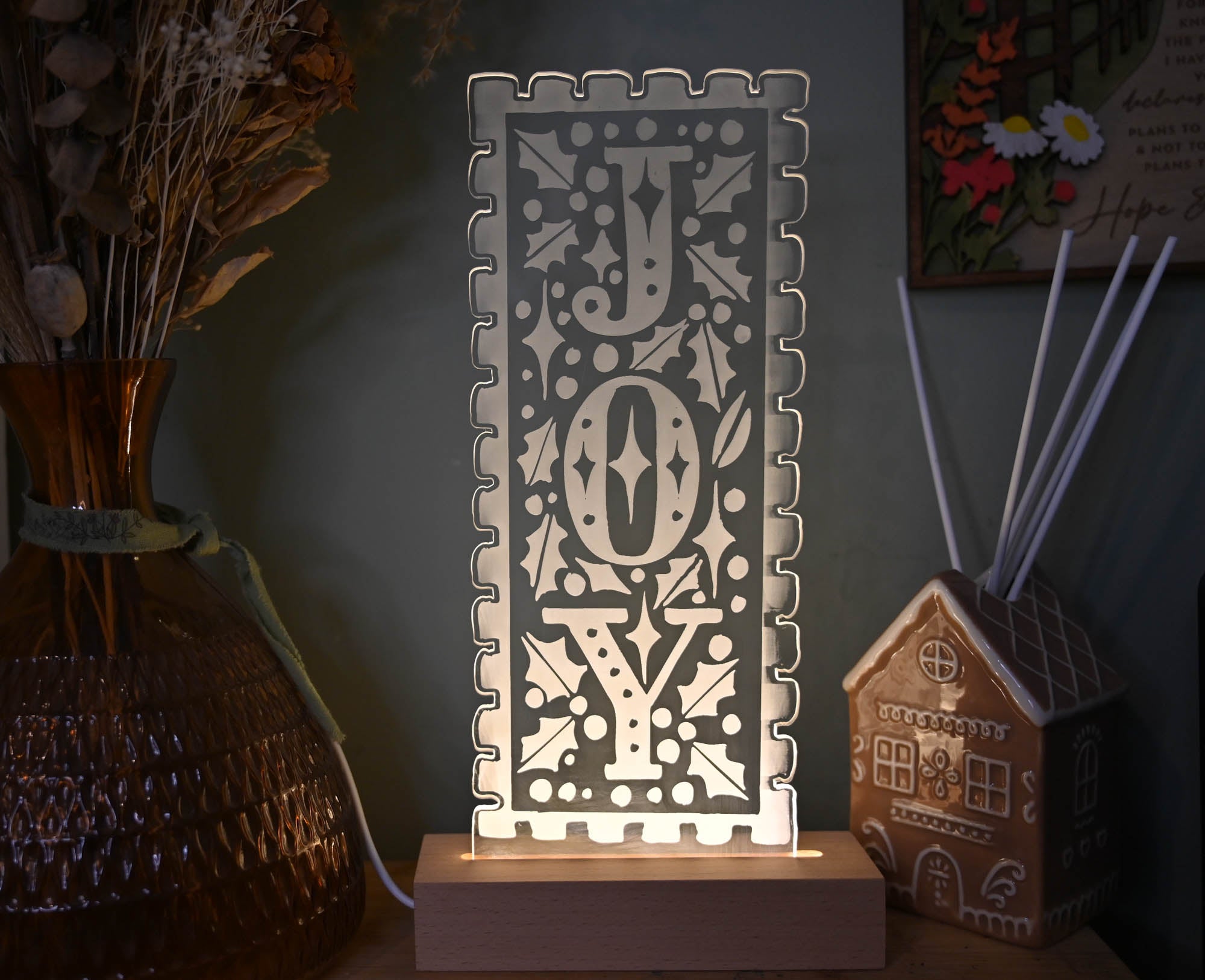 JOY vintage Christmas LED light