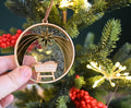 Manger golden star christmas ornament