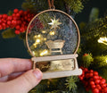 Family keepsake Manger christmas ornament