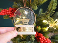 Family keepsake Manger christmas ornament