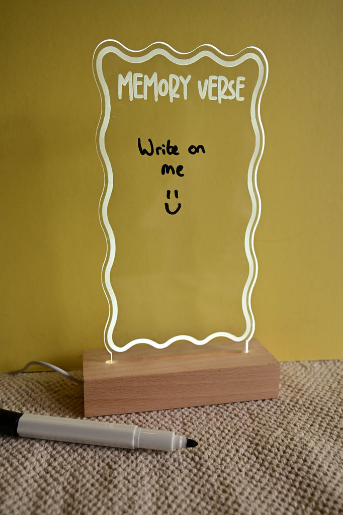 Memory verse write on light design