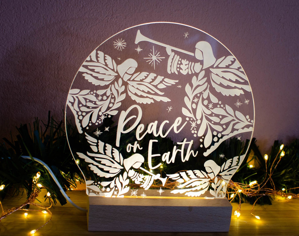 Peace on Earth angel christmas light - Birch and Tides