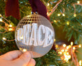 Peace sparkly disco ornament, modern sparkly christmas decoration