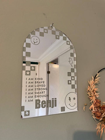 Personalised Affirmation wall mirror - Birch and Tides