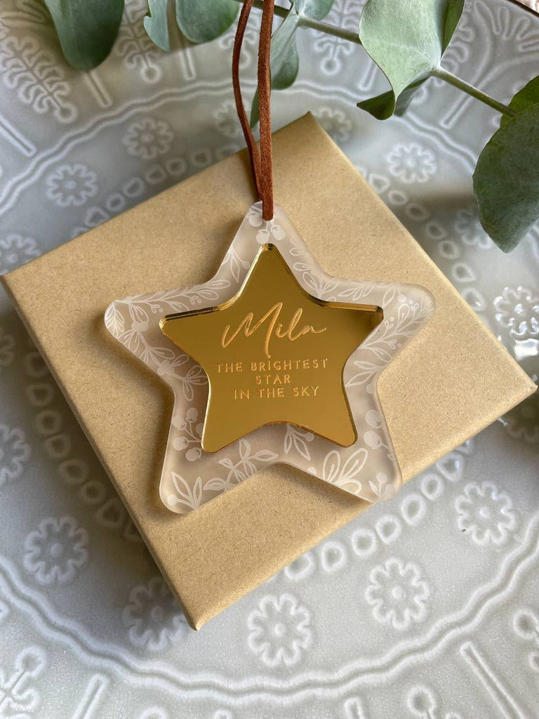Personalised Memorial brightest star in the sky ornament - Birch and Tides