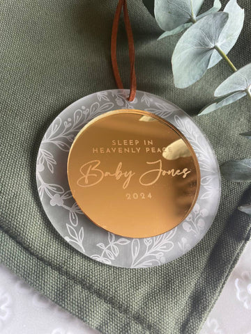 Personalised Memorial Sleep in heavenly peace gold ornament - Birch and Tides