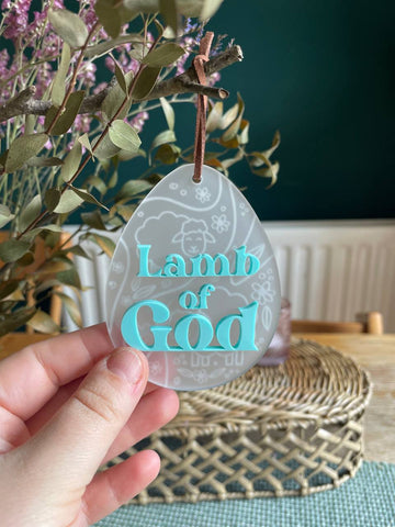 Lamb of God Egg Easter ornament