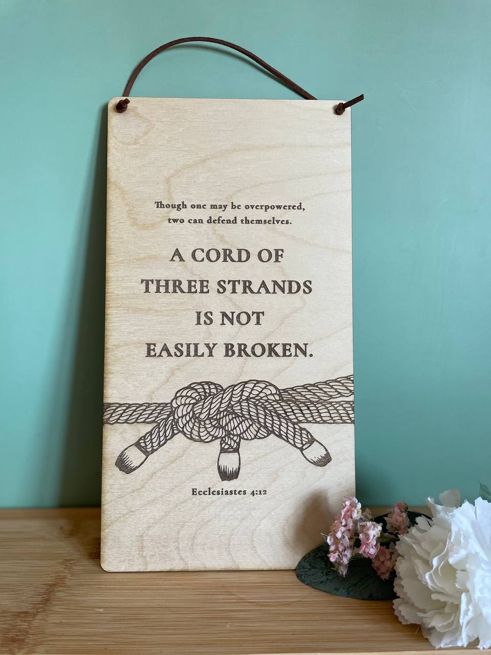 Ecclesiastes 4:12 - a Cord of three strands wall banner