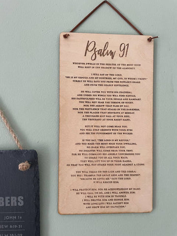 Psalm 91 Wooden Wall Banner