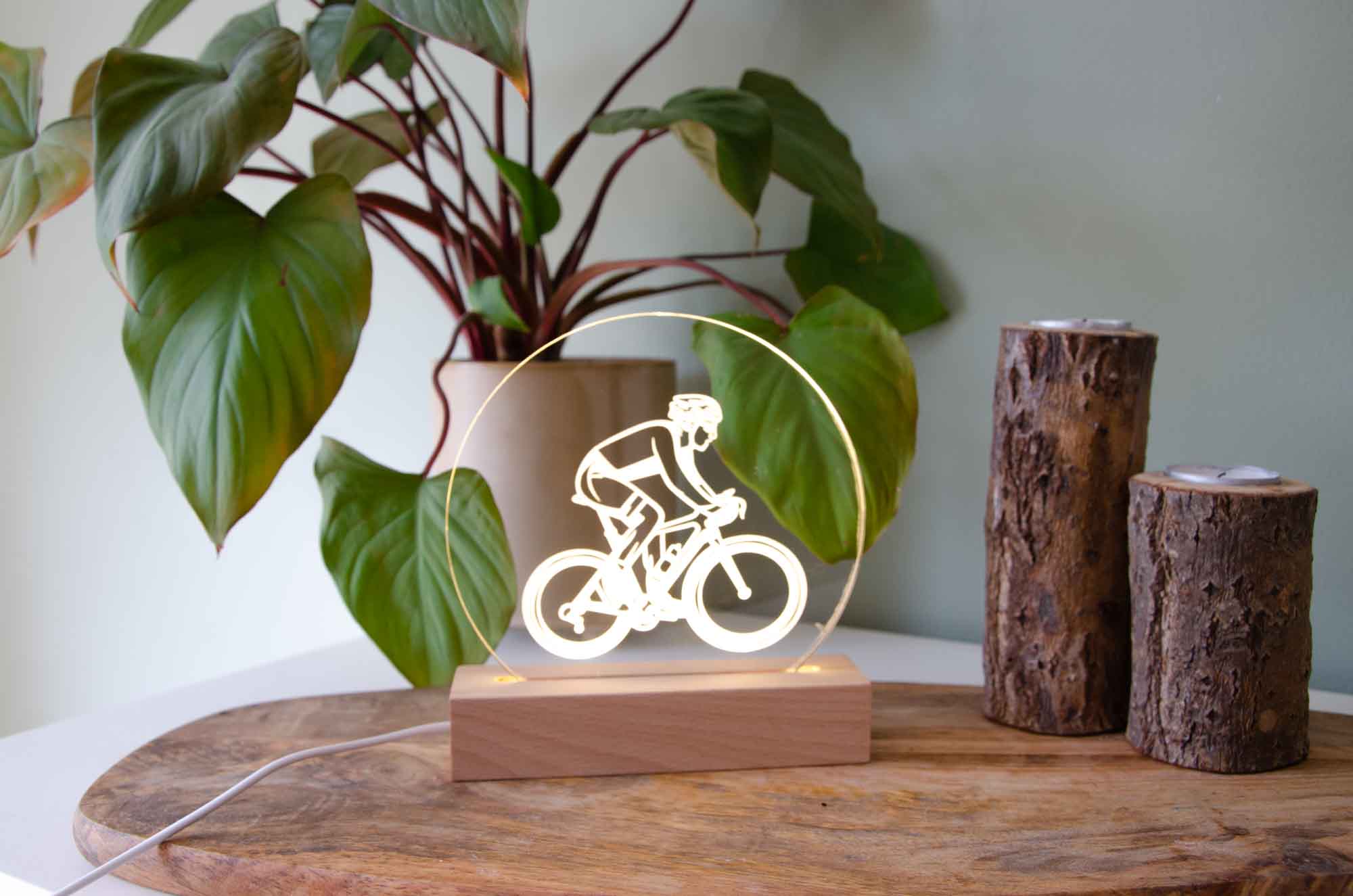 POST READY Cycling bike engraved desk light