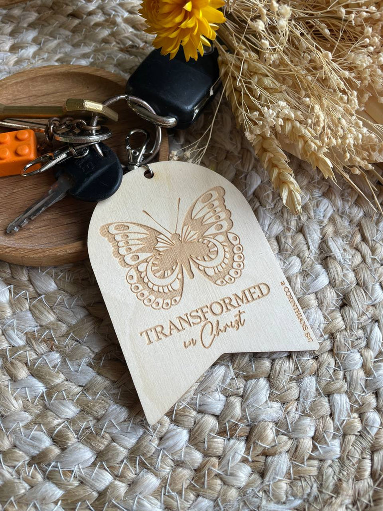 POST READY Transformed in Christ Keyring - Birch and Tides