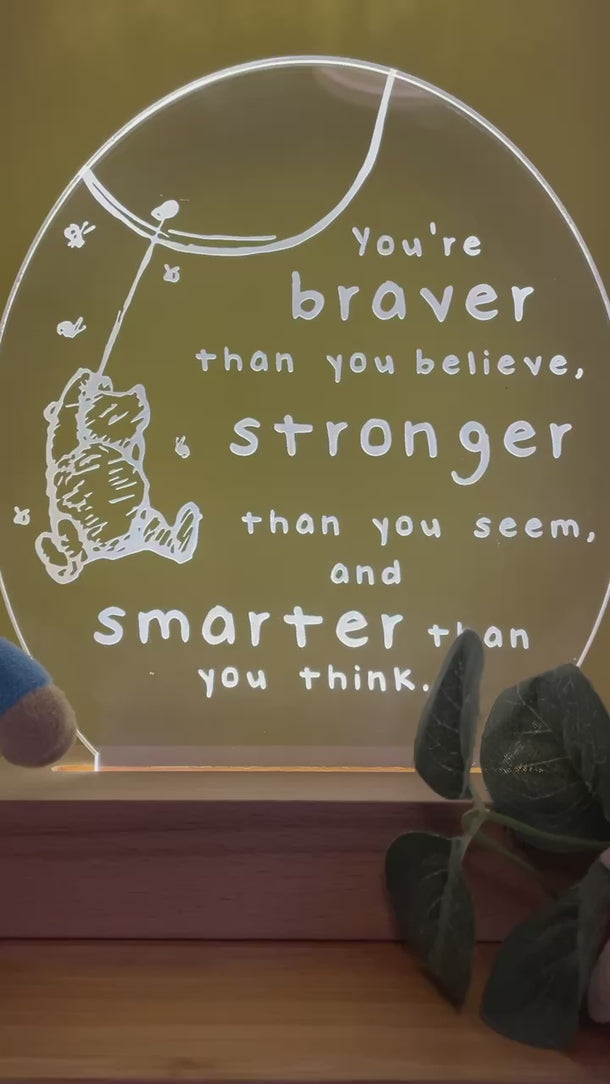 Winnie the pooh engraved night light. Kids bedroom night light. Calm to sleep