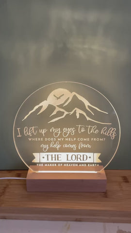 Psalm 121 1-2 My help comes from the Lord light design