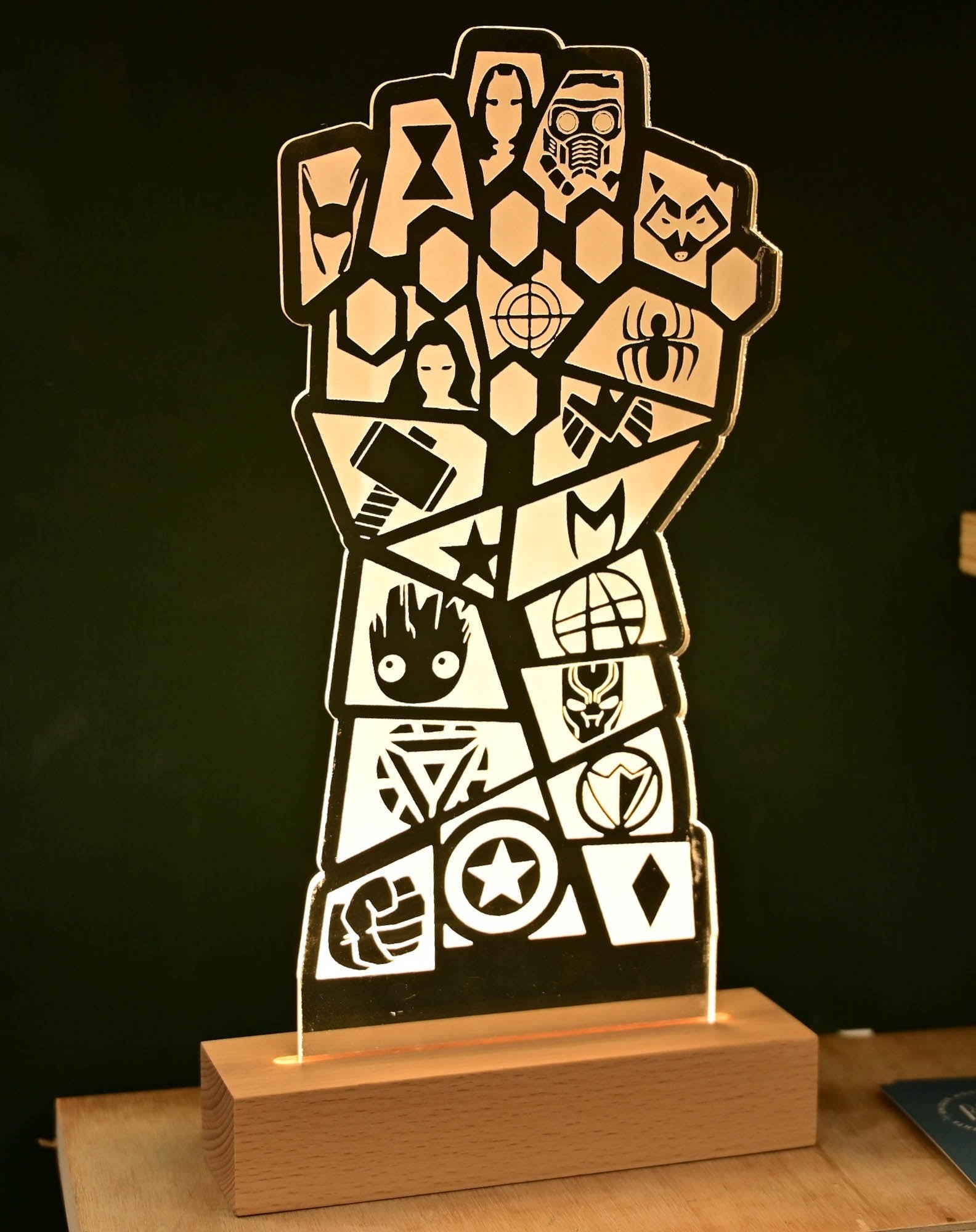 Superhero inspired Marvel night light