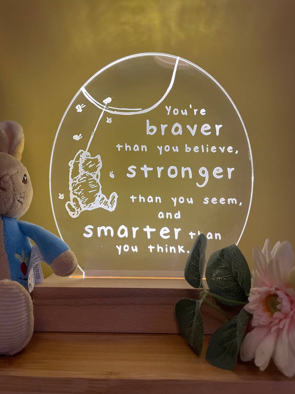 Winnie the Pooh quote night light