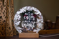 All is Calm and Bright engraved light design