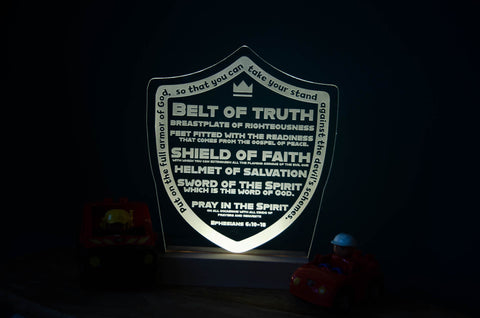 Armor of the Lord shield night light design - Birch and Tides