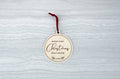 Babies first Christmas engraved wooden ornament