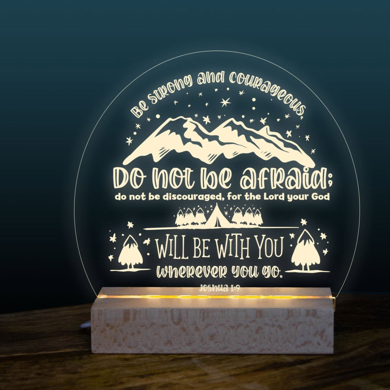 Be Bold & Courageous night light design