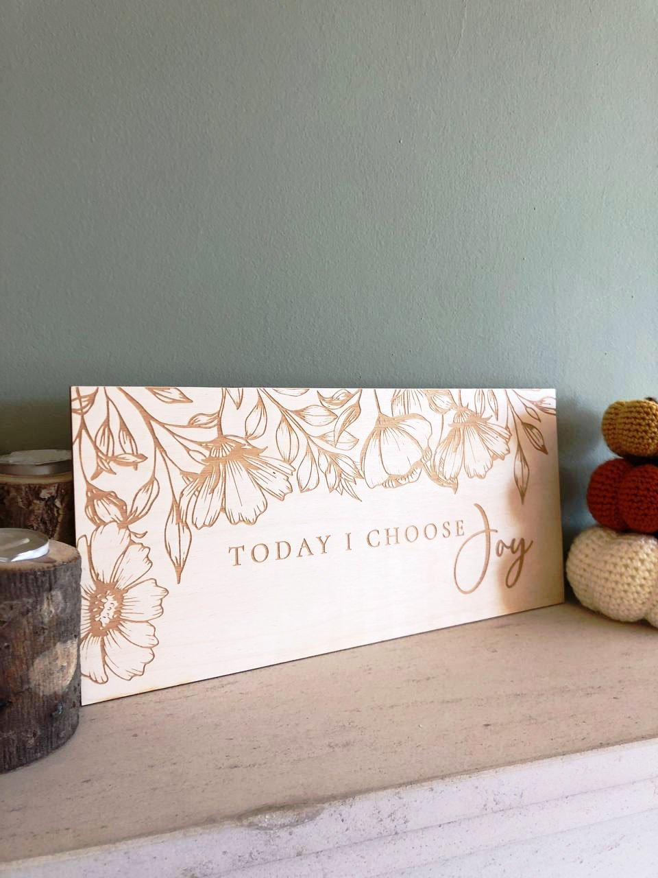 Choose Joy engraved sign