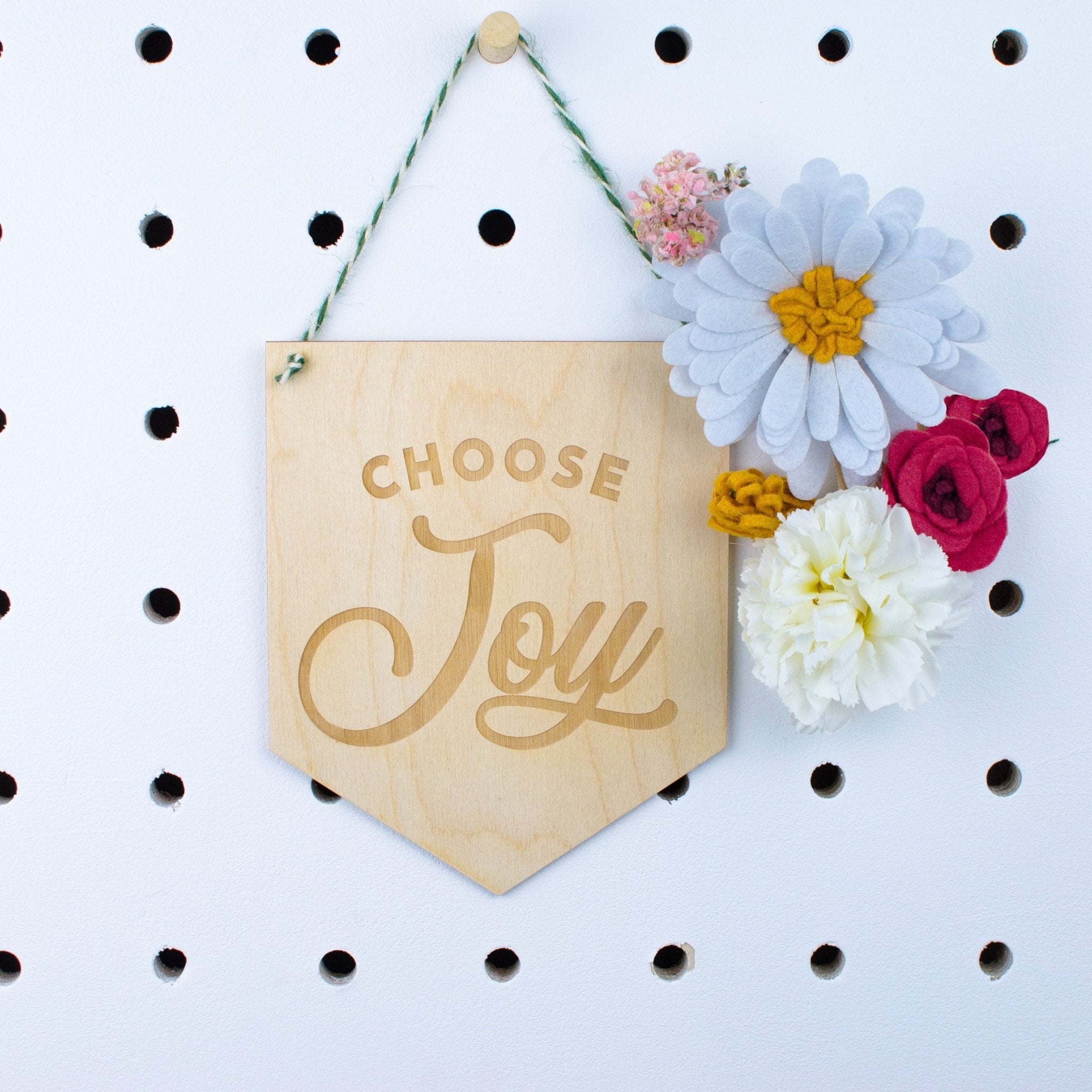 Choose Joy engraved Wooden Banner