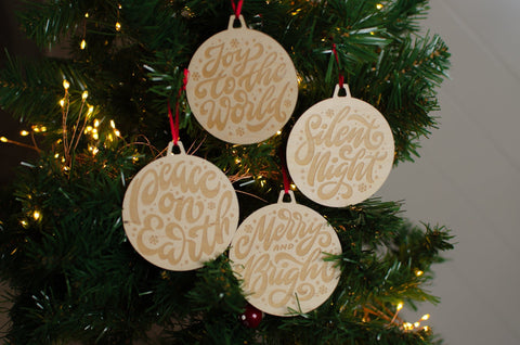 Christmas retro bauble ornament set
