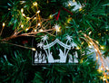 Clear Nativity scene ornament