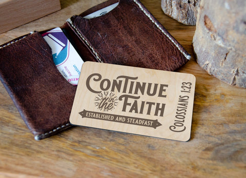 Colossians 1:23 Continue in the faith Wallet card - Birch and Tides