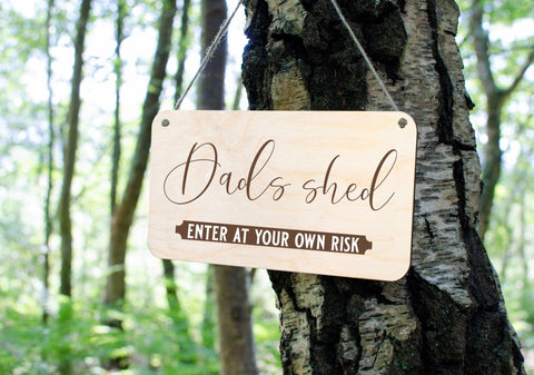 Dads Shed wooden sign - Birch and Tides