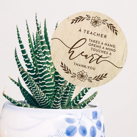 End of term thank you teacher gift plant topper - Birch and Tides