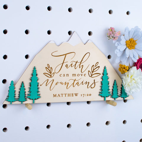 Faith can move mountains wooden sign - Birch and Tides